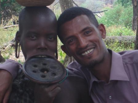 Dani with his Hammer tribe friend,  while his tour experience in the omo valley!!